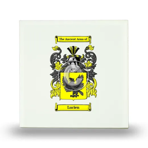 Lucien Small Ceramic Tile with Coat of Arms
