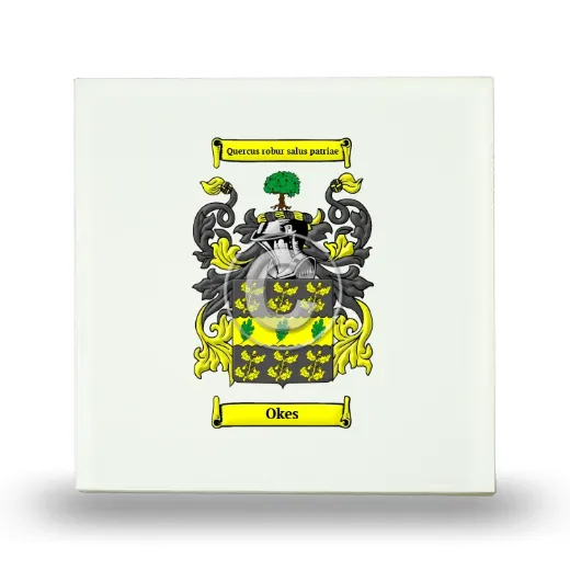 Okes Small Ceramic Tile with Coat of Arms