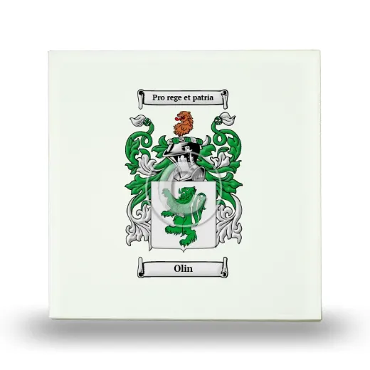 Olin Small Ceramic Tile with Coat of Arms