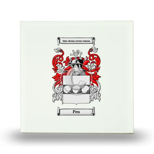 Pen Small Ceramic Tile with Coat of Arms