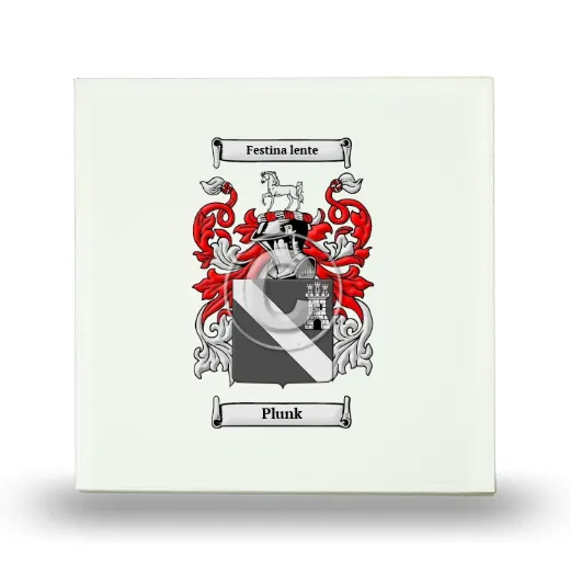 Plunk Small Ceramic Tile with Coat of Arms