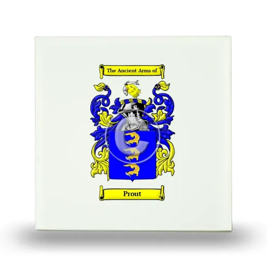 Prout Small Ceramic Tile with Coat of Arms