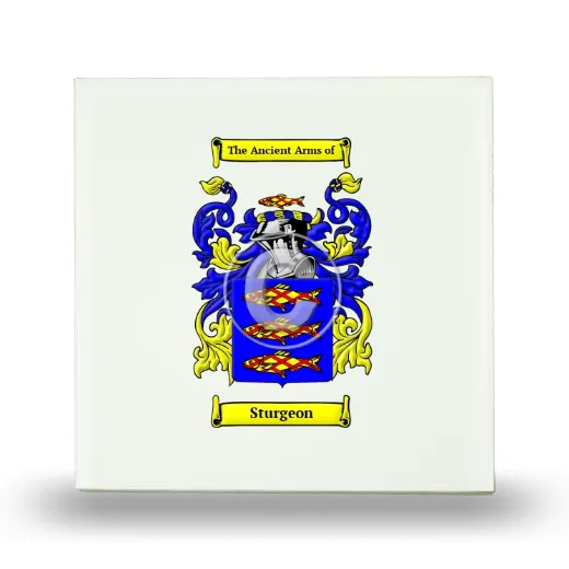 Sturgeon Small Ceramic Tile with Coat of Arms