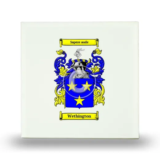 Wethington Small Ceramic Tile with Coat of Arms