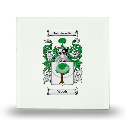 Woods Small Ceramic Tile with Coat of Arms