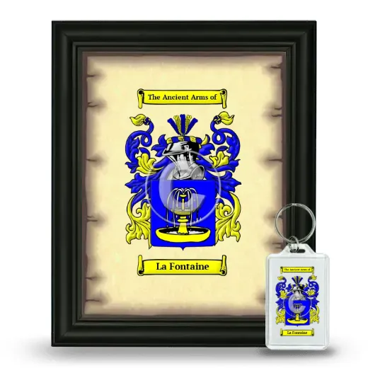 La Fontaine Framed Coat of Arms and Keychain - Black