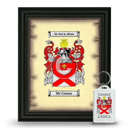 Mc Cowan Framed Coat of Arms and Keychain - Black