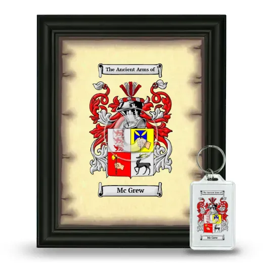 Mc Grew Framed Coat of Arms and Keychain - Black