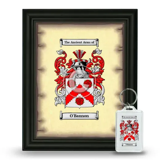 O'Bannon Framed Coat of Arms and Keychain - Black