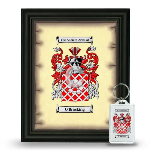 O'Bracking Framed Coat of Arms and Keychain - Black