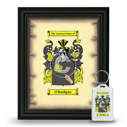 O'Bradigan Framed Coat of Arms and Keychain - Black