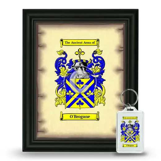 O'Brogane Framed Coat of Arms and Keychain - Black