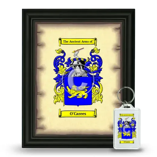 O'Carees Framed Coat of Arms and Keychain - Black