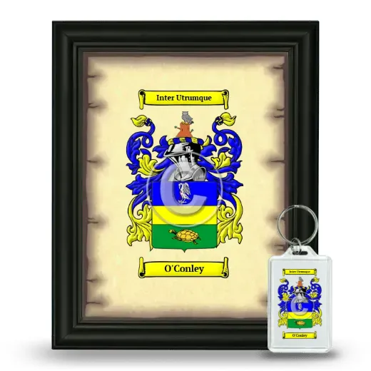 O'Conley Framed Coat of Arms and Keychain - Black