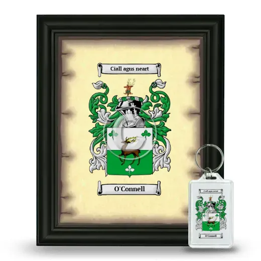 O'Connell Framed Coat of Arms and Keychain - Black