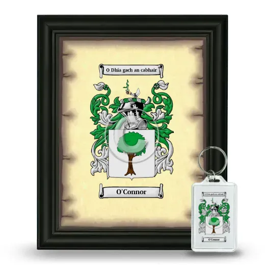 O'Connor Framed Coat of Arms and Keychain - Black