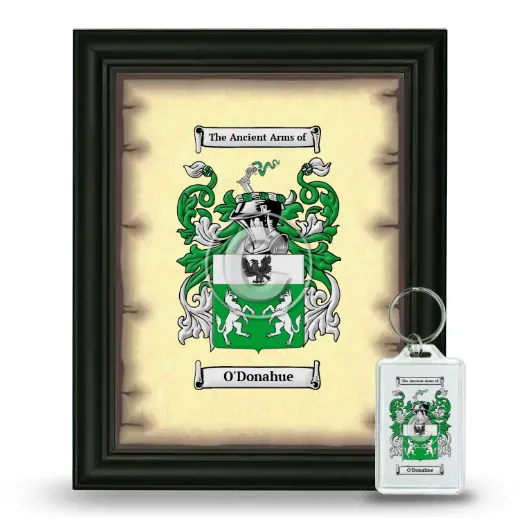 O'Donahue Framed Coat of Arms and Keychain - Black