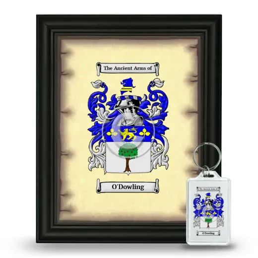 O'Dowling Framed Coat of Arms and Keychain - Black