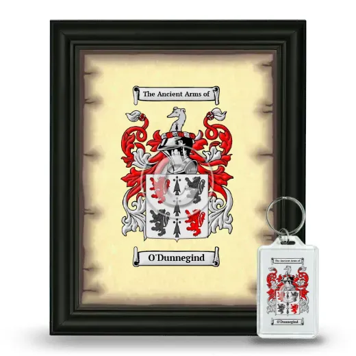 O'Dunnegind Framed Coat of Arms and Keychain - Black