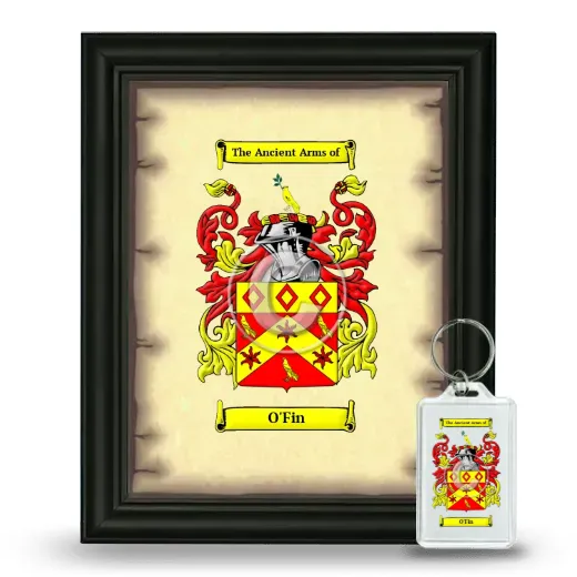 O'Fin Framed Coat of Arms and Keychain - Black