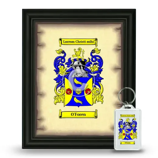 O'Foren Framed Coat of Arms and Keychain - Black