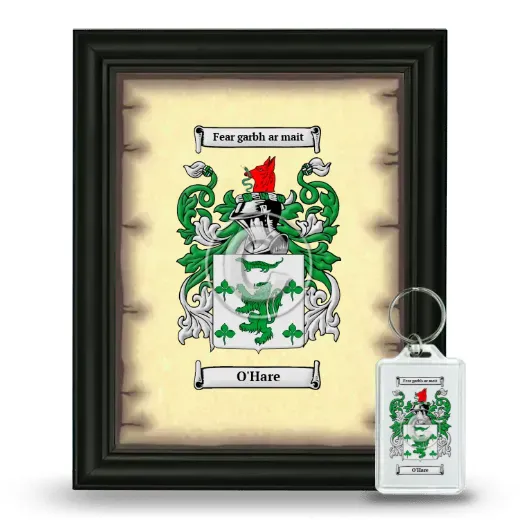O'Hare Framed Coat of Arms and Keychain - Black