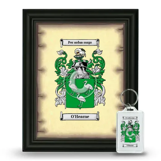 O'Hearne Framed Coat of Arms and Keychain - Black