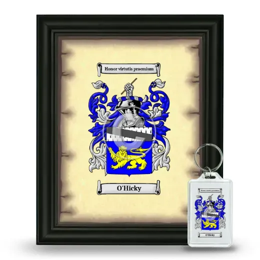 O'Hicky Framed Coat of Arms and Keychain - Black