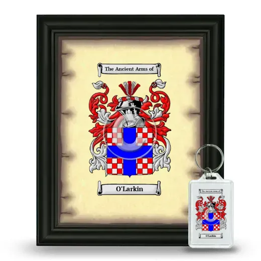 O'Larkin Framed Coat of Arms and Keychain - Black