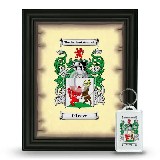 O'Leavy Framed Coat of Arms and Keychain - Black