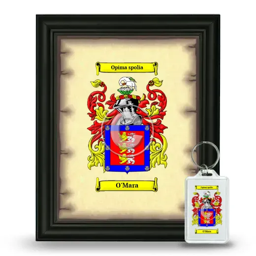 O'Mara Framed Coat of Arms and Keychain - Black