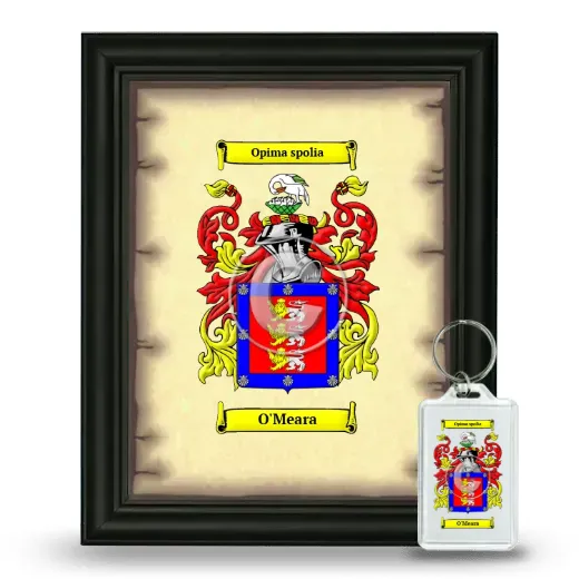 O'Meara Framed Coat of Arms and Keychain - Black