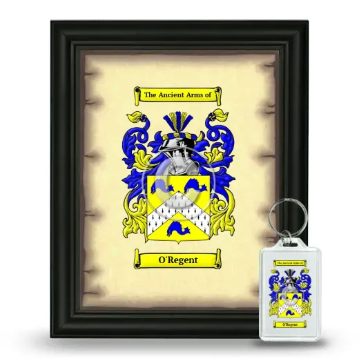 O'Regent Framed Coat of Arms and Keychain - Black