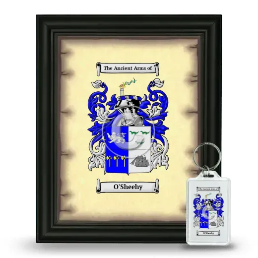 O'Sheehy Framed Coat of Arms and Keychain - Black