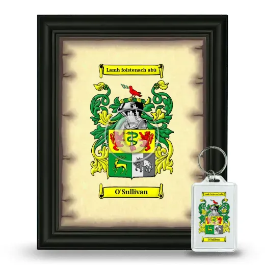 O'Sullivan Framed Coat of Arms and Keychain - Black