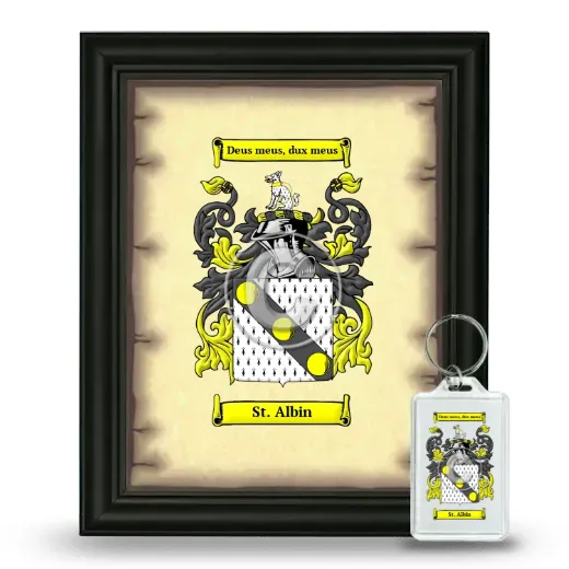 St. Albin Framed Coat of Arms and Keychain - Black
