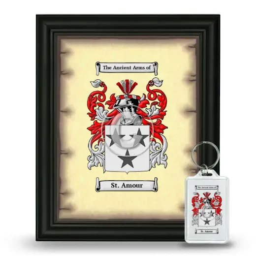 St. Amour Framed Coat of Arms and Keychain - Black