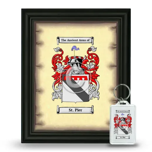 St. Pier Framed Coat of Arms and Keychain - Black