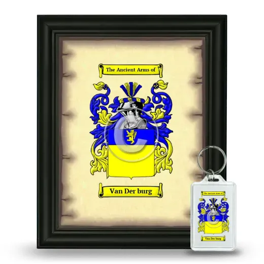 Van Der burg Framed Coat of Arms and Keychain - Black