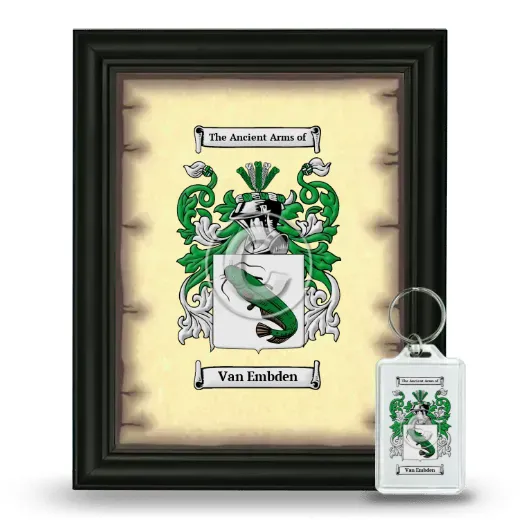 Van Embden Framed Coat of Arms and Keychain - Black