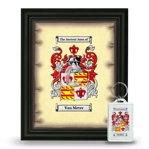 Van Meter Framed Coat of Arms and Keychain - Black