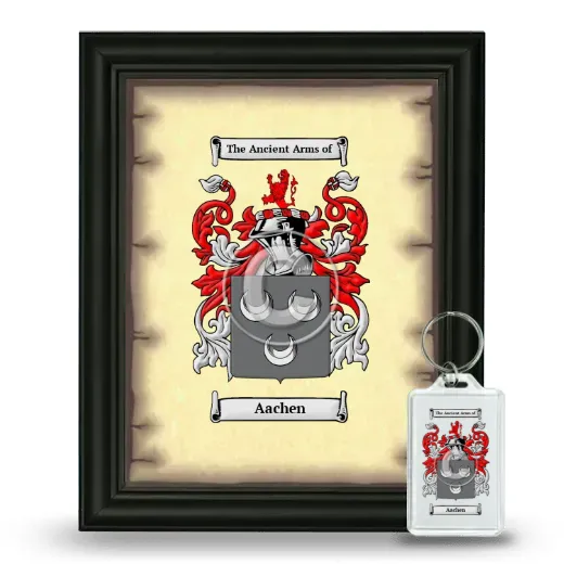 Aachen Framed Coat of Arms and Keychain - Black