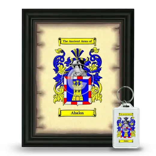 Abalos Framed Coat of Arms and Keychain - Black
