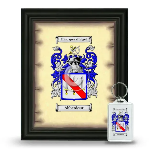 Abberdour Framed Coat of Arms and Keychain - Black