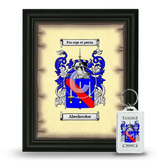 Aberkerdoe Framed Coat of Arms and Keychain - Black