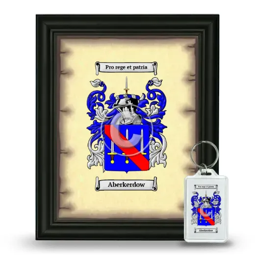 Aberkerdow Framed Coat of Arms and Keychain - Black