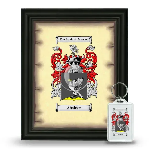 Abshier Framed Coat of Arms and Keychain - Black