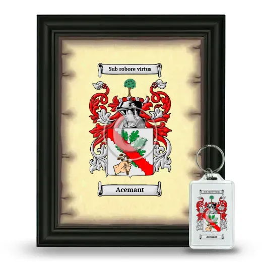 Acemant Framed Coat of Arms and Keychain - Black