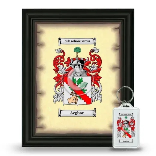 Acghan Framed Coat of Arms and Keychain - Black