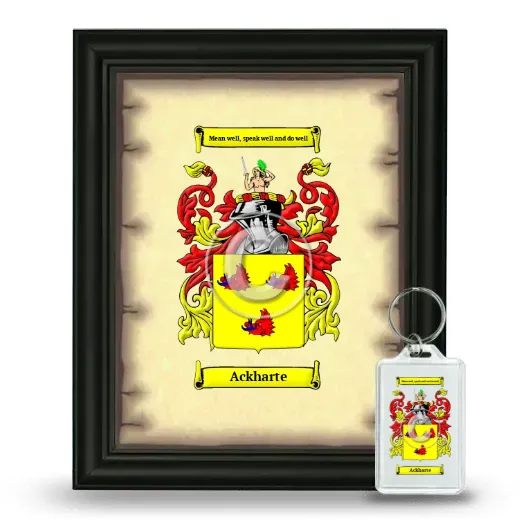 Ackharte Framed Coat of Arms and Keychain - Black